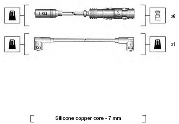 MAGNETI MARELLI Sytytysjohtosarja 941175180759